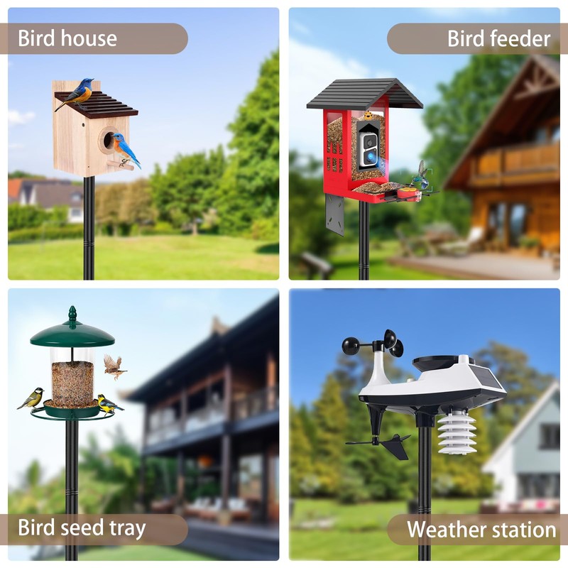 77 Inch Heavy Duty Smart Bird Feeder Pole for Outdoors
