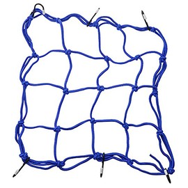 GOOFIT 12" x 12" Elasticated Bungee Luggage Cargo Net with Hooks Hold Down Replacement For Motorcycles Motorbike ATV Bikes Cars Trucks Dark Blue