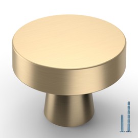 KNOKLOCK 10 Pack Kitchen Cabinet Knob Brushed Gold Round Dresser Knobs Drawer Knobs Kitchen Cabinet Hardware Knobs for Dresser Drawers