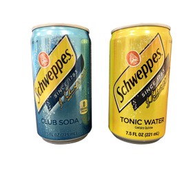 Schweppes Party Mixer Bundle of Twelve 7.5 Oz Cans: 6 cans of Tonic Water and 6 Cans of Club Soda