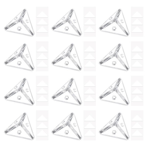 sourcing map 8 Set Acrylic Corner Bracket, 3-Hole Triangle Corner