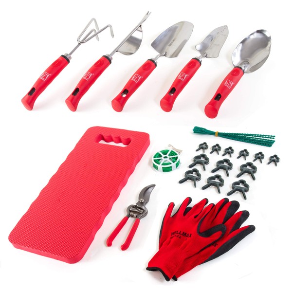 Wellmax Garden Tools Set of 12 with Gardening Gloves, Pruning