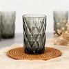 Bandesun Drinking Glass set of 6 Diamond Pattern Kitchen Glassware