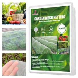 Garden Netting, Jevrench Durable Ultra Fine Garden Netting, Garden Plant Cover Row Cover Makes Plants, Vegetables, Fruits, and Flowers Grow Better (4ft x 10ft)