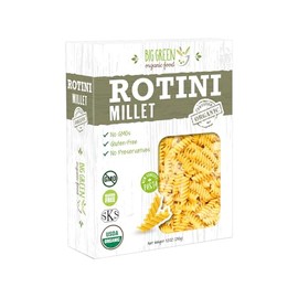 Big Green Organic Food- Organic Millet Rotini, 8.8oz, Gluten-Free, Non-GMO, Vegan (1)