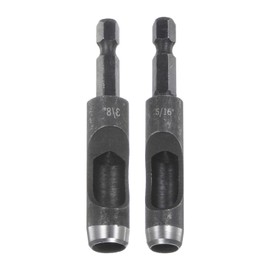 HARFINGTON 4pcs 5/16",3/8" Leather Hollow Hole Punch 1/4" Hex Shank for Drills, Belt Hole Punch Punching Cutter Tool for Thick Fabrics Leathercraft Working