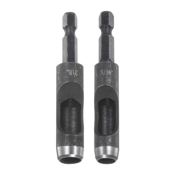 HARFINGTON 4pcs 5/16",3/8" Leather Hollow Hole Punch 1/4" Hex Shank