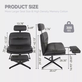 ELECWISH Removable Armless Chair Cross Legged Chair w/ Footrest for Home Office - Brown