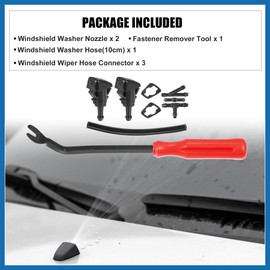 A ABSOPRO 9pcs Front Windshield Wiper Washer Nozzle Spray Jet Kit 86636FG051 86636FG050 for Subaru Impreza WRX STI 2008-2014 Item Replacement