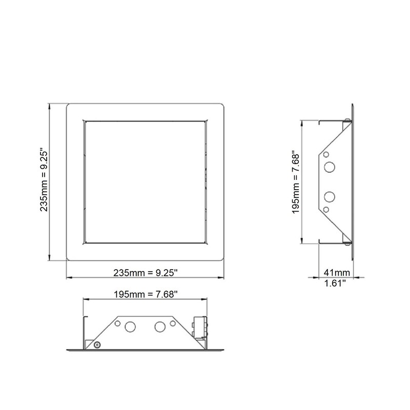 20x20 cm / 8x8 inch White Metal Access Panel -