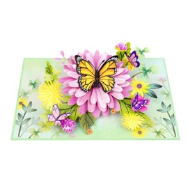 Pop Up Birthday Card, 3D Mothers Day Anniversary Card, Women Mother’s Day Gifts (Size 15x20 cm - Happy Mothers Day Flowrers & Butterflies)