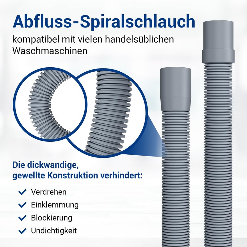 VIOKS Flexible Drain Hose Washing Machine 1.5 m 19/22 mm
