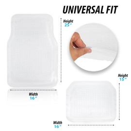 ZONETECH All Weather Full Rubber Clear Car Interior Floor Mats – 4-Piece Set Clear Heavy Duty Car Interior Floor Mats