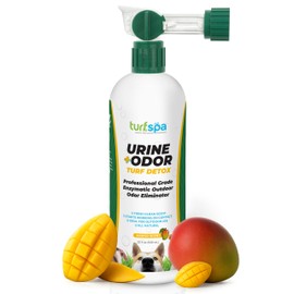 TurfSpa Urine & Odor Turf Detox: 32 oz Mango Scented Professional Enzyme Cleaner & Odor Eliminator for Artificial Grass, Turf, Concrete & Patios, Pet Urine Enzymatic Cleaner for Dogs & Cats