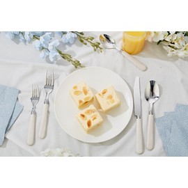 ANNOVA Silverware Set 20 Pieces Stainless Steel Cutlery Color Handle Flatware - 4 x Dinner Knife; 4 x Dinner Fork; 4 x Salad fork; 4 x Dinner Spoon; 4 x Dessert Spoon (Wood)