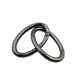 SORTUMOLA 6pcs 20x54mm Spring Oval Rings, Brass Carabiner Snap Clip Trigger Spring Keyring Buckle for Bags, Purses (Black) CT719