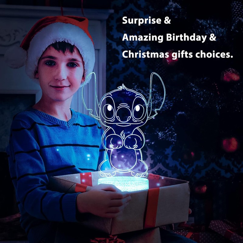 Hoofun Stitch Night Light with Timer & Memory,【2025 New Upgraded】
