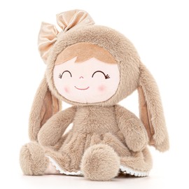 Gloveleya Easter Bunny Gift Baby Girl Gift Plush Bunny Dolls First Baby Doll Toddlers Rabbit Toy Bunny Gifts for Girl Brown 12 Inches