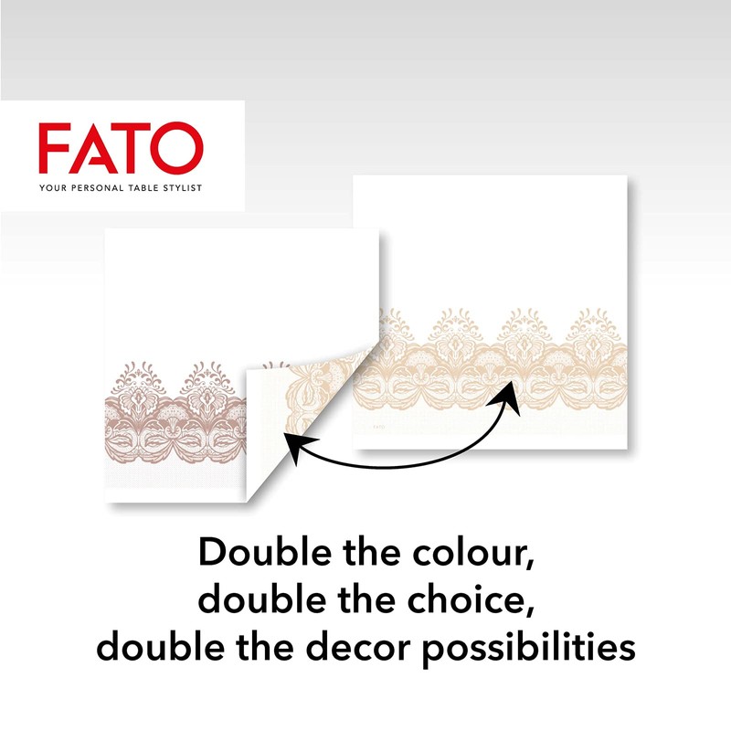 Fato - Trockene Papierservietten, Airlaid, Textileffekt, Packung mit 50 Servietten,