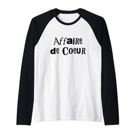 The Words Affaire De Couer in Punk Style Letters Raglan Baseball Tee