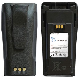 Teseko NNTN4497CR NNTN4497DR NNTN4496 7.4V 2250mAh Li-ion Battery for Motorola CP040 CP140 CP150 CP160 CP180 CP200 CP200D CP250 CP380 PR400 EP450 EP450S DEP450 GP3688 GP3188 with Belt Clip