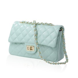 RUDAN Women's Shoulder Bag, Cross-body Quilted Chain Bag, Large, green (light green)