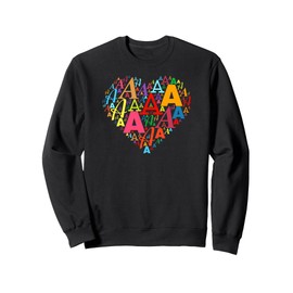 Colorful Monogram Hearts Shape Lover - Initial Letter "A" Sweatshirt