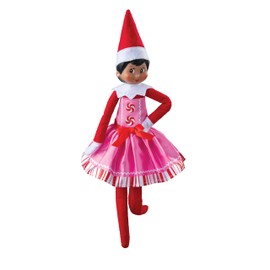 The Elf on The Shelf Claus Couture Pink Peppermint | Glittering Tulle Dress & Peppermint Stripe Top | Scout Elf Outfit