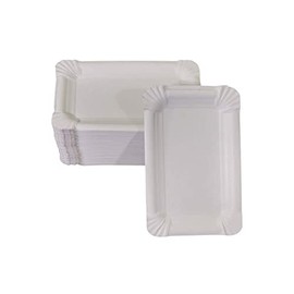 Wimex 100 Flat Paper Plates White Square 11 x 17 cm