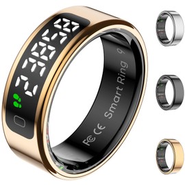 Smart Ring for Women with Display Screen, Sleep Ring for Men with Heart Rate, Fitness Tracker/Step tracker for Activity Monitoring/Steps/Calories,Wireless Charging, for iOS Android (RoseGold,8#)