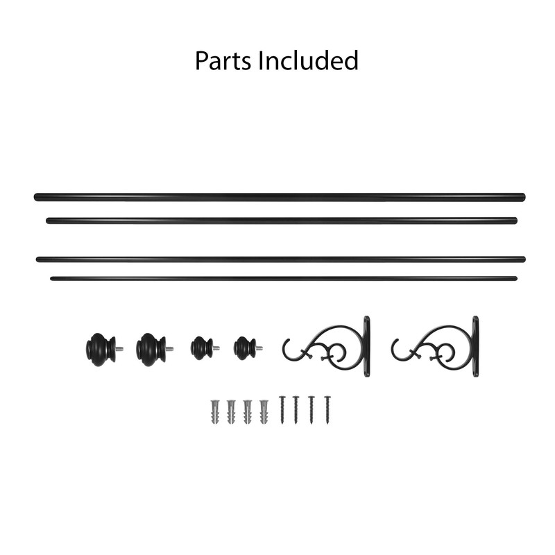 Decopolitan Decopolitan Urn Telescoping Double Drapery Rod Set, 36-72", Antique