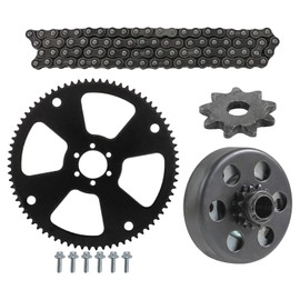 ICONSPORTSS 35 Chain 116 Links + Mini Bike Rear Sprocket 75 Tooth + 11T Front Sprocket + 12T Clutch 20mm Bore Kit for Mini Bike Go Kart ATV Quad Buggy Drift Trikes