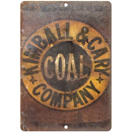 Kimball & Cary Porcelain Look Kimball & Cary Coal Company 12" x 9" Reproduction Metal Sign