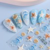 5D Embossed Nail Stickers Ocean Nail Decals Cute Starfish Shell