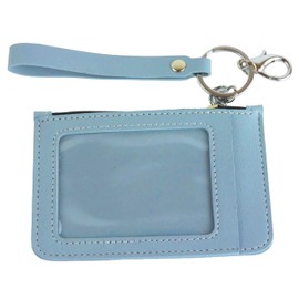 KOYOKOMA Pass Case, Coin Case, Coin Purse, IC Card, Commuter Holder, Strap, Carabiner, Zipper, Mini Wallet, Card Slot, For School or Work, Slim, Lightweight, Stylish, Simple, Compact, blue green