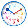 Acctim Wickford Kids Teaching Wall Clock Quartz Rainbow Dial Quarter Markers Blue 20cm 22529