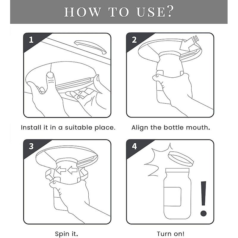 MOJO-HOME Under Counter Easy Jar Opener for Weak Hands -