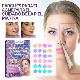 144 SimplePatch Parches Estrella Star Anti Acne Elimina Espinillas, Granos, Puntos Negros, Parches Removedores, Colores y Formas, Paquete Cuidado Facial, Varios colores
