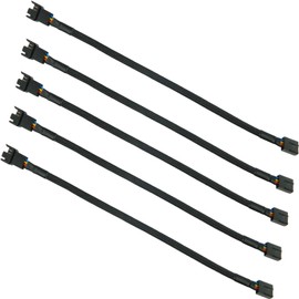 5PCS 4-Pin PWM Fan Splitter Cable, FBHDZVV Sleeved Braided Adapter Computer PC Fan Extension Power Supply Cable Converter Cord Wire Compatible with Computer ATX Case 4-Pin/3-Pin Cooling Fan Cable