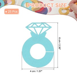 PATIKIL Diamond Ring Wine Glass Markers, 25 Pcs Paper Ring Drink Tags Cocktail Champagne Name Tag for Wedding Birthday Party Restaurant, Teal