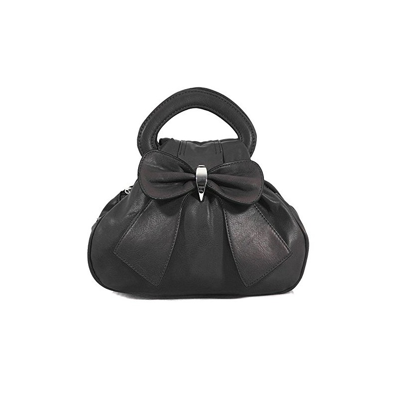 Bow Style Grab Handbag-Black-Small