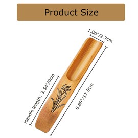 Haidong 3Pcs Bamboo Tea Spoon, Scoop for Loose Tea, Chinese Kung Fu Tea Shovels Use for Tea, Coffee, Spices, Beans, Condiments, Sugar, Honey, Mustard, Milk Powder, Bath Salts (Carved Style)
