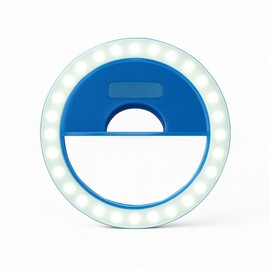 LED Selfie Ring Light with Clip – 3.5 Inch, Rechargeable, Portable for TikTok, YouTube & Zoom – Compatible with All Phones (Blue)