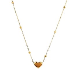 BundleMall Heart Necklace with Girls and Women, 18 K Gold Plated Heart Necklace, Trendy Everyday Jewellery, Trendy Gift Idea, Gold