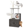 Feandrea Cat Tree with Litter Box Enclosure, 2-in-1 Modern Cat