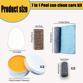 OMTRS Pool Cue Shaft Wax Set, 2 Pack Pool Cue Stick Wax Cleaner with Cleaning Cloth Cue Shaft Burnisher and Smoother for Wood Pool Stick