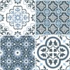 FloorPops FP2951 Myriad Peel & Stick Floor Tile, Blue, 10 Square Feet