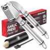 Alpha Grillers Garlic Press Stainless Steel - Premium Garlic Mincer