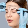 100 Pack Eyebrow Ruler with 2 Eyebrow Cutters, Eyebrow Stickers,