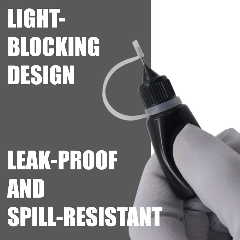 Joyangy 10-Pack 10ml Precision Tip Applicator Bottles, Black Plastic Squeeze